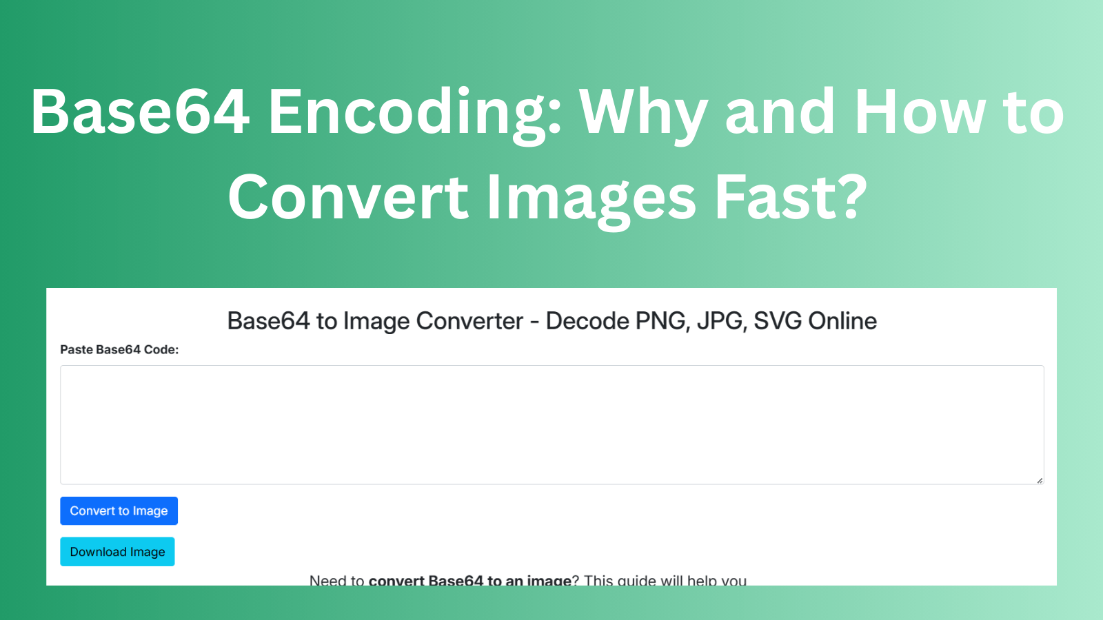 Base64 Encoding: Why and How to Convert Images Fast? Base64 Encoding: Why and How to Convert Images Fast?