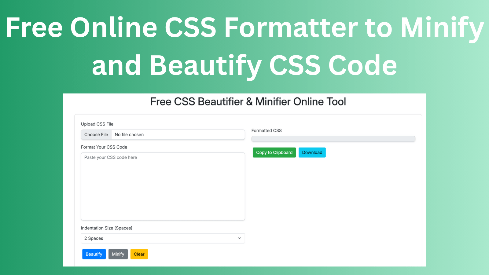 Free Online CSS Formatter to Minify and Beautify CSS Code Free Online CSS Formatter to Minify and Beautify CSS Code