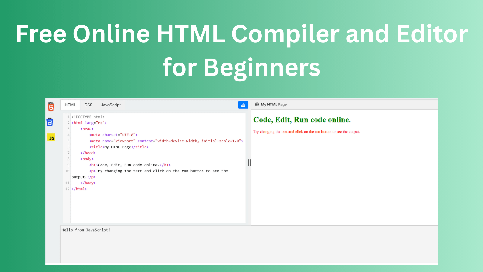Free Online HTML Compiler and Editor for Beginners