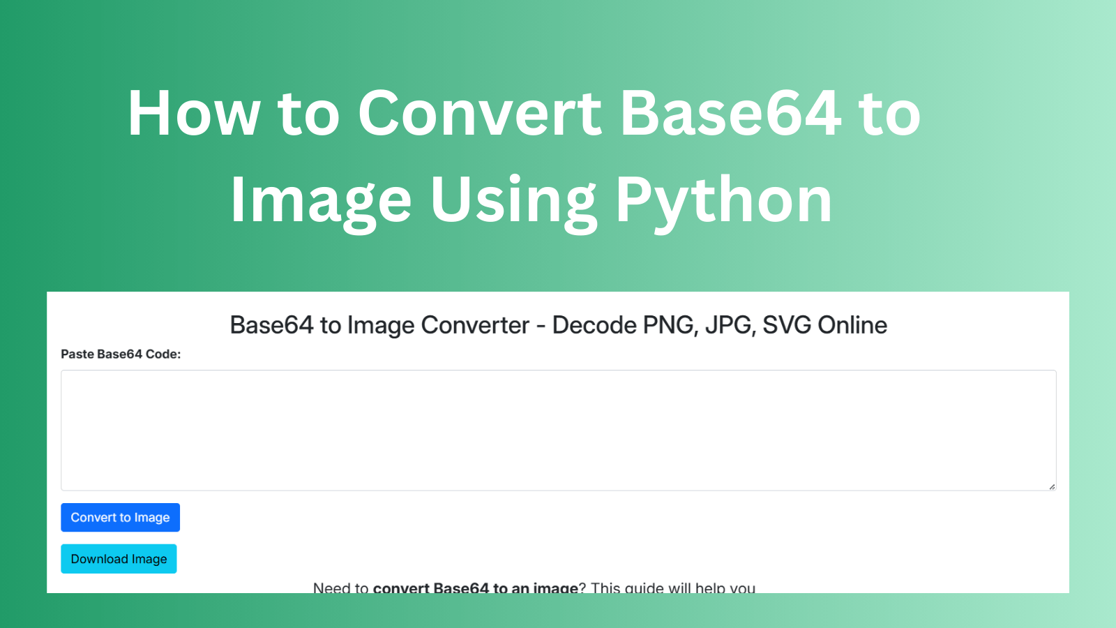 How to Convert Base64 to Image Using Python