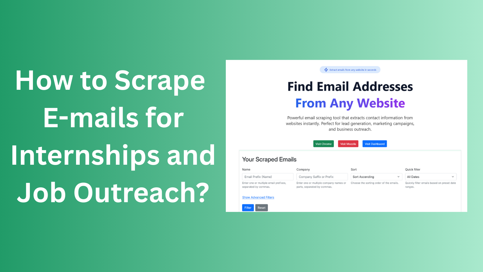 How to Scrape E-mails for Internships and Job Outreach? How to Scrape E-mails for Internships and Job Outreach?