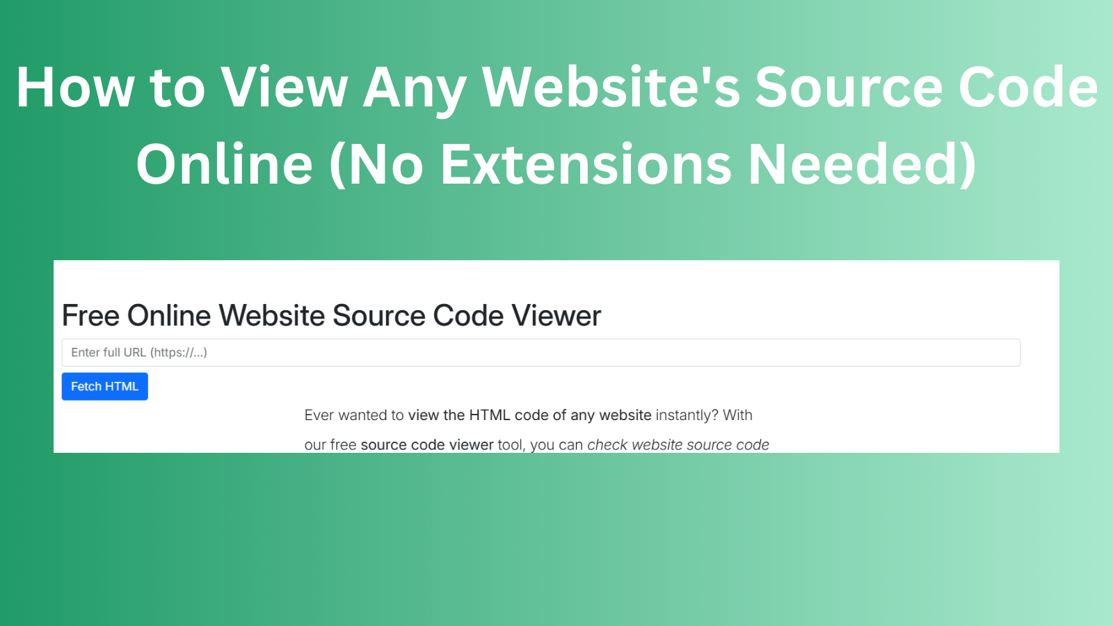 How to View Any Website's Source Code Online (No Extensions Needed) How to View Any Website's Source Code Online (No Extensions Needed)